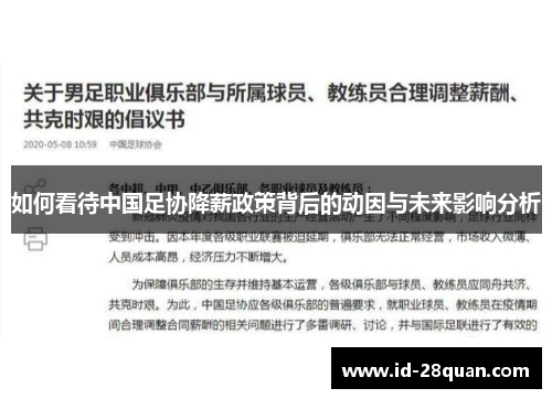 如何看待中国足协降薪政策背后的动因与未来影响分析